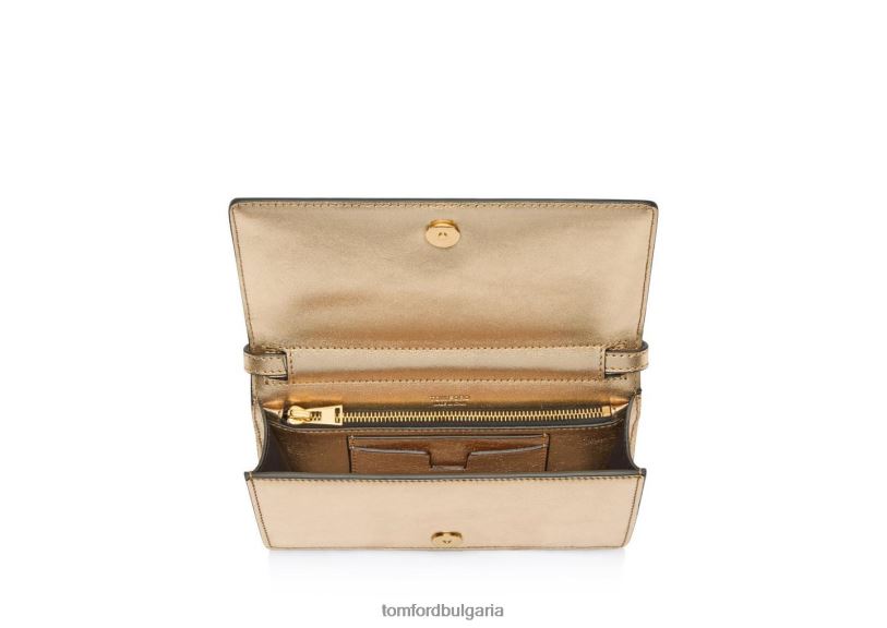 Жени аксесоар мини чанта tf от текстурирана ламинирана кожа злато TOM FORD B880D1419