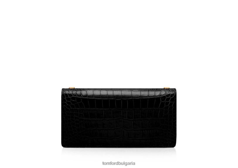 Жени аксесоар мини чанта tf от лъскава щампована крокодилска кожа черен TOM FORD B880D1420