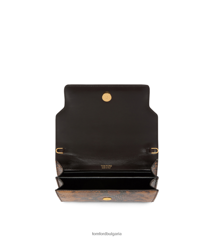 Жени аксесоар мини чанта whitney от щампована кожа на питон карамел TOM FORD B880D1432