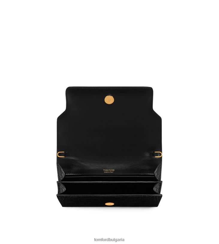 Жени аксесоар мини чанта whitney от лъскава щампована крокодилска кожа черен TOM FORD B880D1439