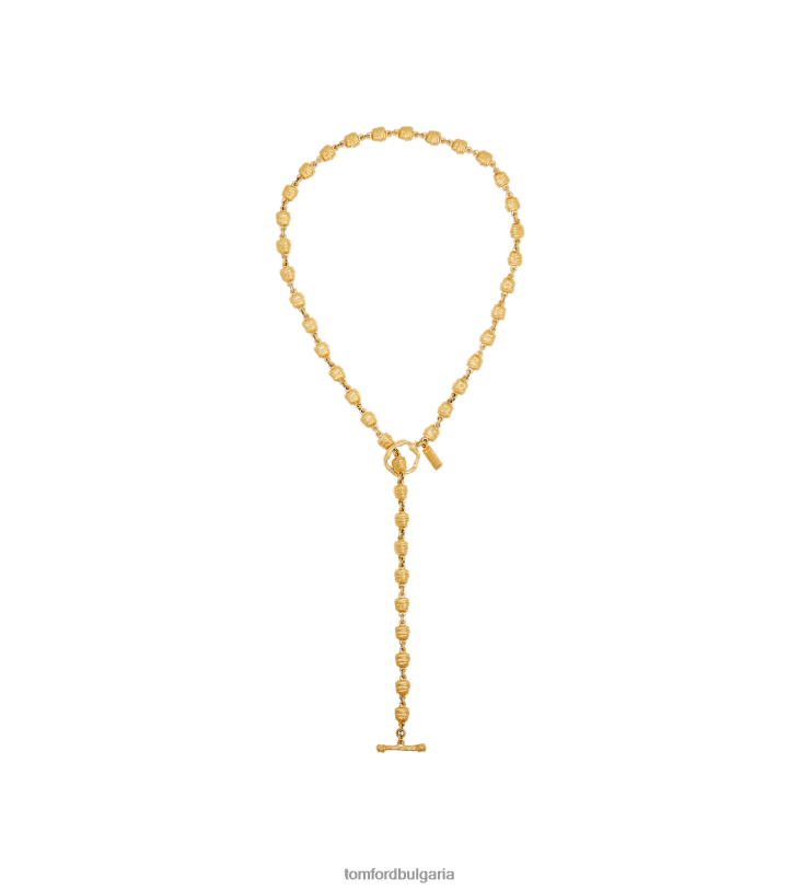 Жени аксесоар месингова лунна лариатна огърлица ретро злато TOM FORD B880D1540