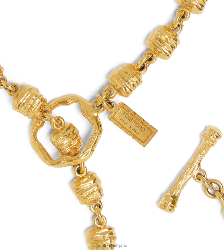 Жени аксесоар месингова лунна лариатна огърлица ретро злато TOM FORD B880D1540