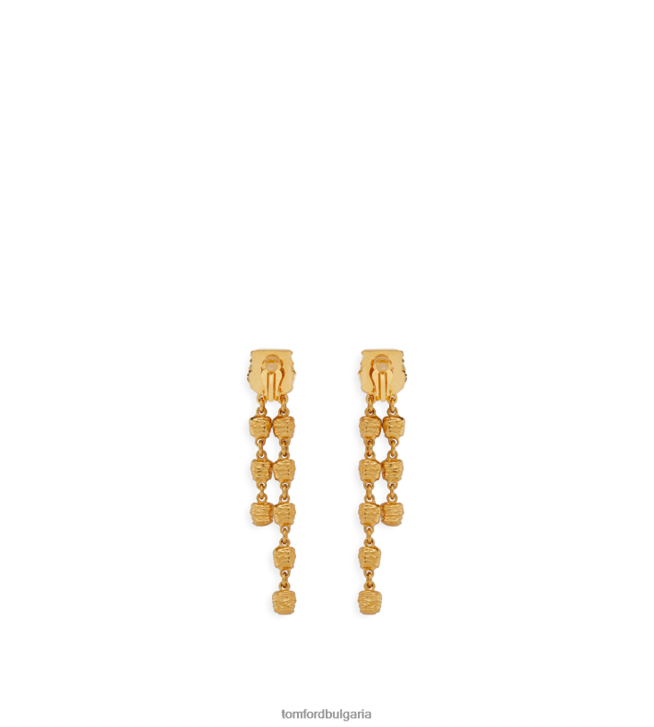Жени аксесоар месингови лунни обеци ретро злато TOM FORD B880D1543