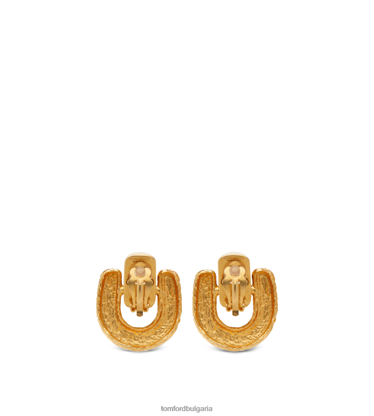 Жени аксесоар месингови космически обеци ретро злато TOM FORD B880D1546