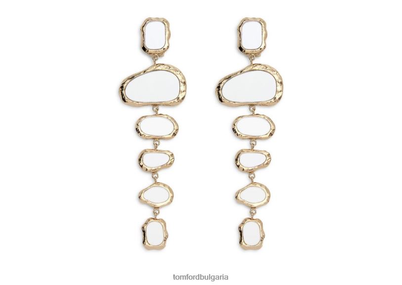 Жени аксесоар огледални обеци от месинг и плексиглас бледо злато TOM FORD B880D1550