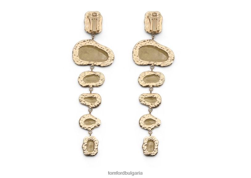 Жени аксесоар огледални обеци от месинг и плексиглас бледо злато TOM FORD B880D1550