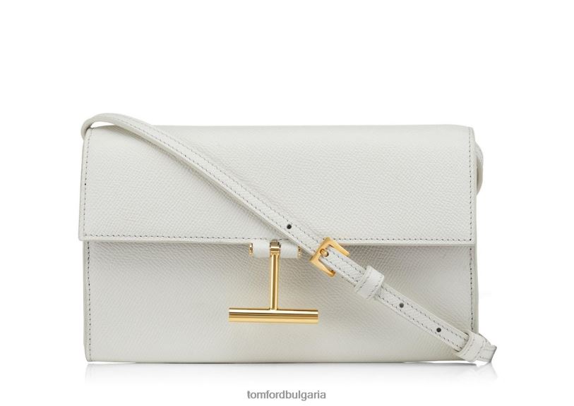 Жени аксесоар портфейл от зърнеста кожа тара на каишка тебешир TOM FORD B880D1523