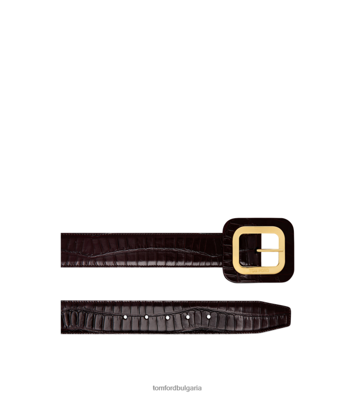 Жени аксесоар колан от щампована крокодилска кожа 40 мм еспресо TOM FORD B880D1531