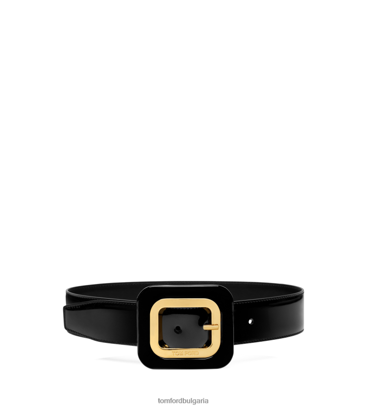 Жени аксесоар лачен колан с рамка 40 мм черен TOM FORD B880D1537