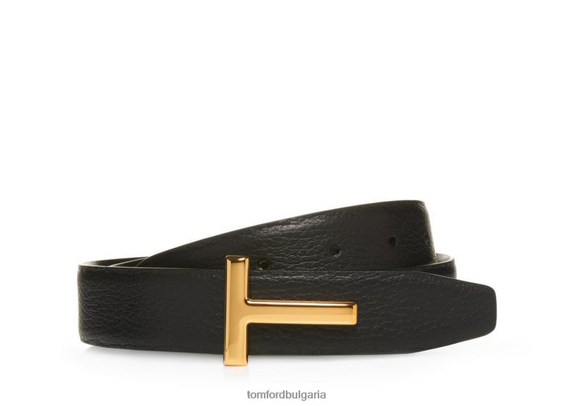 Жени аксесоар зърнеста кожа и двустранен колан от лъскава гладка кожа черен TOM FORD B880D1529