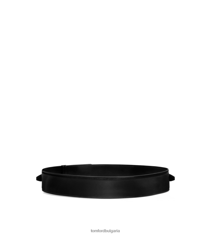 Жени аксесоар кожен колан за талията с ефект на палмелато черен TOM FORD B880D1532