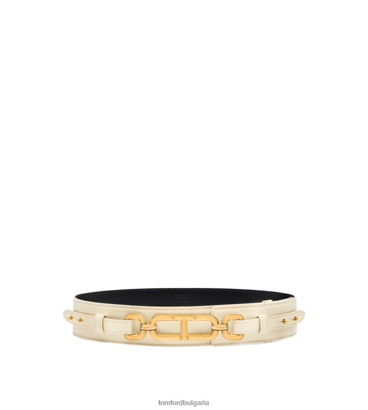 Жени аксесоар кожен колан за талията с ефект на палмелато сметана TOM FORD B880D1533