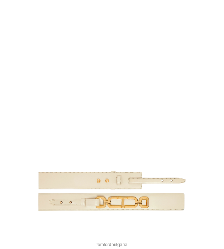 Жени аксесоар кожен колан за талията с ефект на палмелато сметана TOM FORD B880D1533