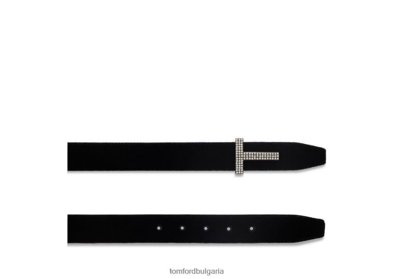 Жени аксесоар колан от кадифе и кристални камъни черен TOM FORD B880D1534