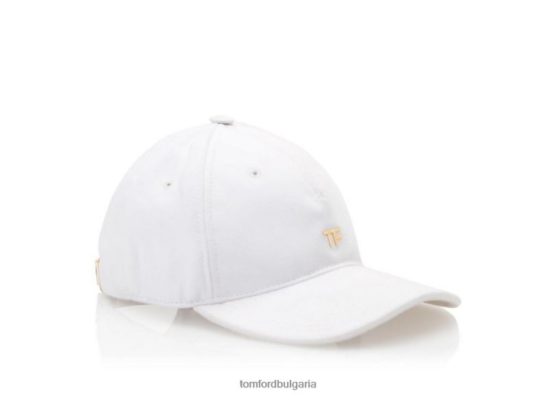 Жени аксесоар памучна платнена tf бейзболна шапка бяло TOM FORD B880D1555