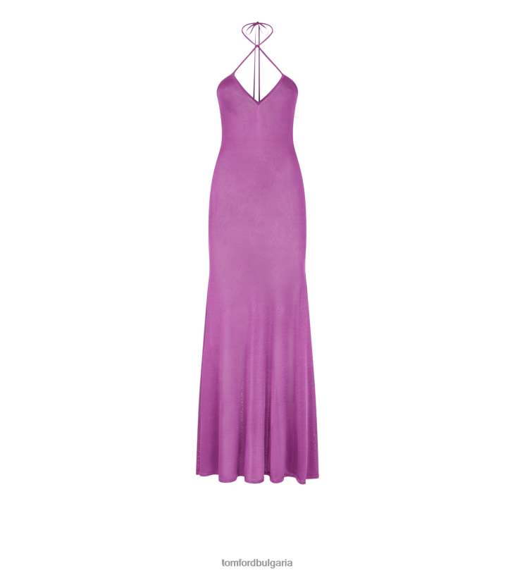 Жени облекло прилепнала макси рокля от трико от вискоза фусия TOM FORD B880D1060