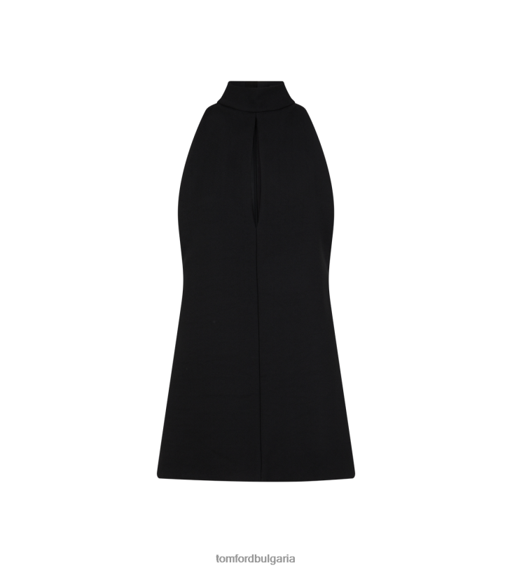 Жени облекло мини коктейлна рокля от самур от вискоза черен TOM FORD B880D1078