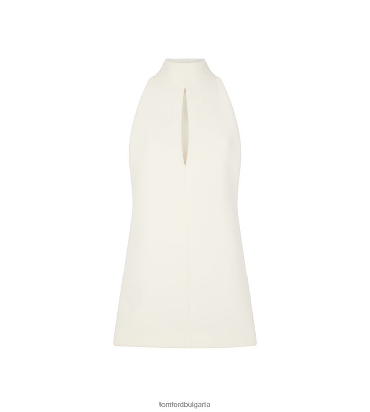Жени облекло мини коктейлна рокля от самур от вискоза екрю TOM FORD B880D1079