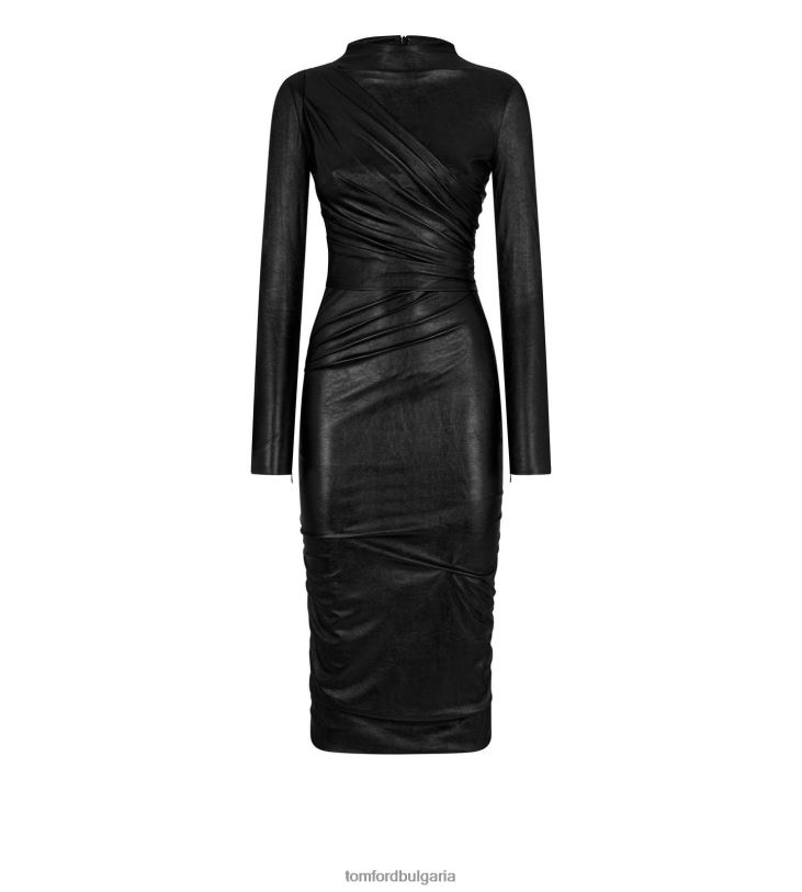 Жени облекло рокля с къдрици от изкуствена кожа черен TOM FORD B880D1082