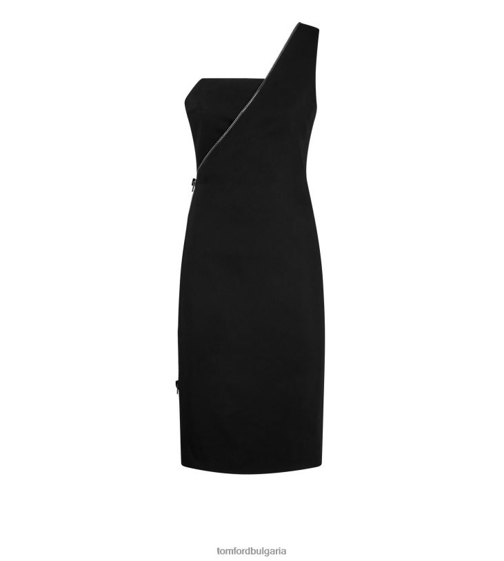 Жени облекло Коктейлна рокля с едно рамо от вискоза черен TOM FORD B880D1084