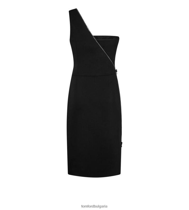 Жени облекло Коктейлна рокля с едно рамо от вискоза черен TOM FORD B880D1084