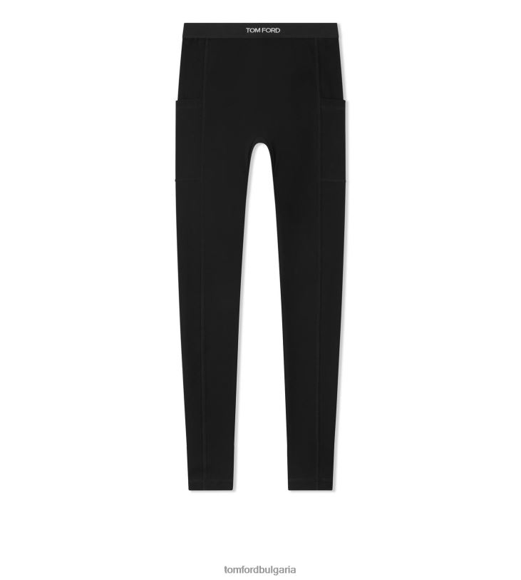 Жени облекло еластичен клин от вискоза със странични джобове черен TOM FORD B880D1119