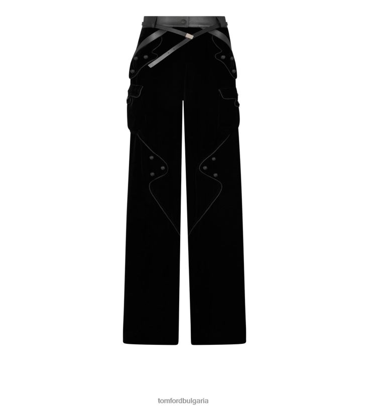 Жени облекло кадифени карго панталони черен TOM FORD B880D1130
