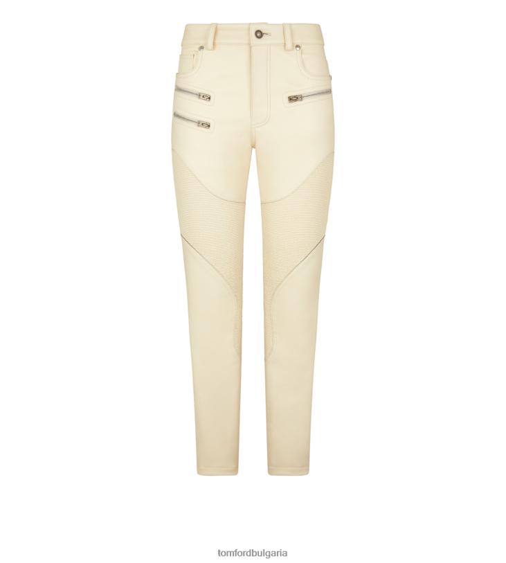 Жени облекло състезателни панталони от еластична кожа напа бреза TOM FORD B880D1132