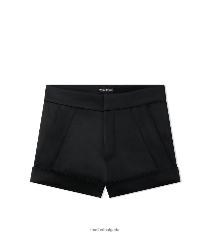 Жени облекло плавни двулицеви сатенени шорти черен TOM FORD B880D1141