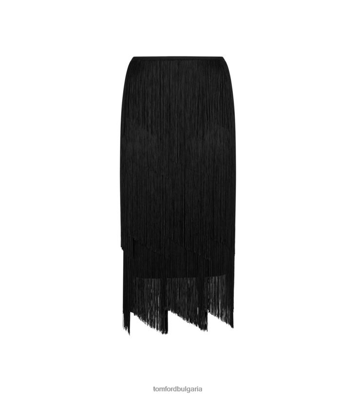 Жени облекло пола молив с ресни с дължина до коляното черен TOM FORD B880D1253