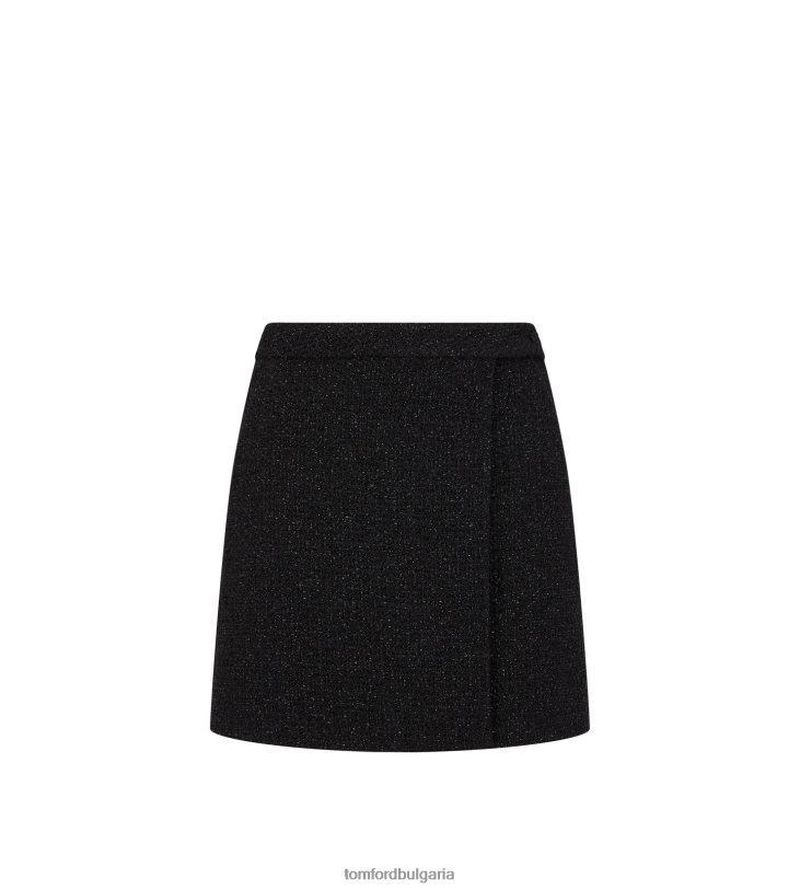 Жени облекло мини пола от туид с лурекс черен TOM FORD B880D1255