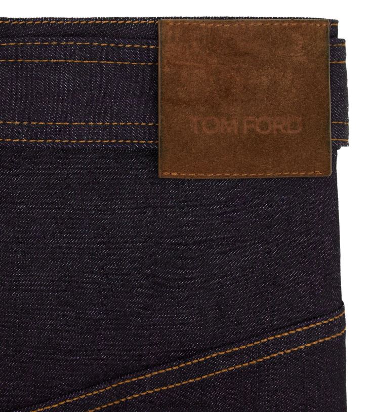 Жени облекло лека дънкова мини пола с колан тъмно индиго TOM FORD B880D1268