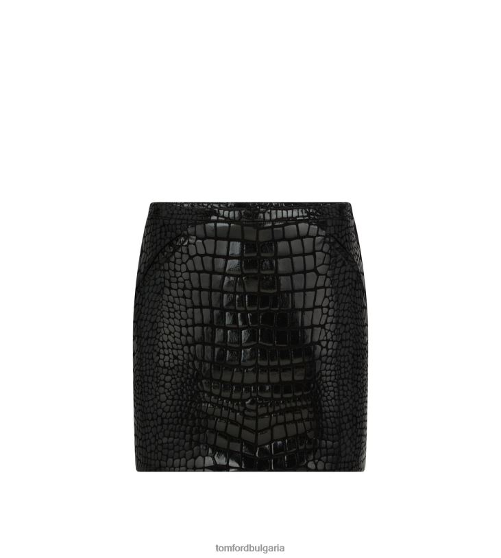 Жени облекло мини пола от крокодилна кожа с щампа черен TOM FORD B880D1276