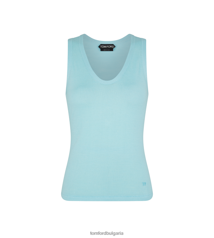 Жени облекло фин кашмирен копринен потник морски ангел TOM FORD B880D1162