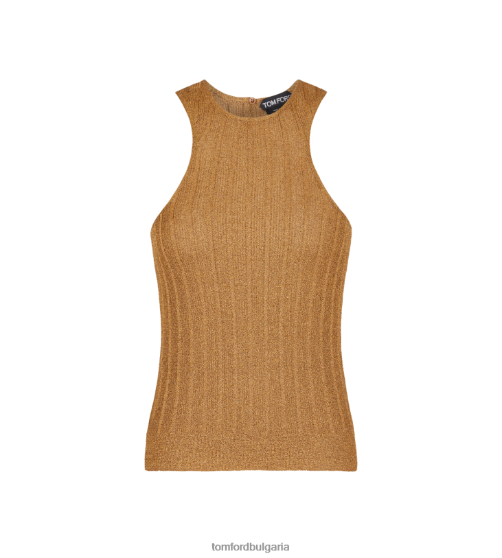 Жени облекло лурексов потник със състезателен гръб тъмно злато TOM FORD B880D1165