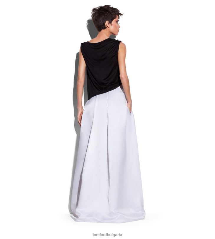 Жени облекло тениска от копринено трико черен TOM FORD B880D1213