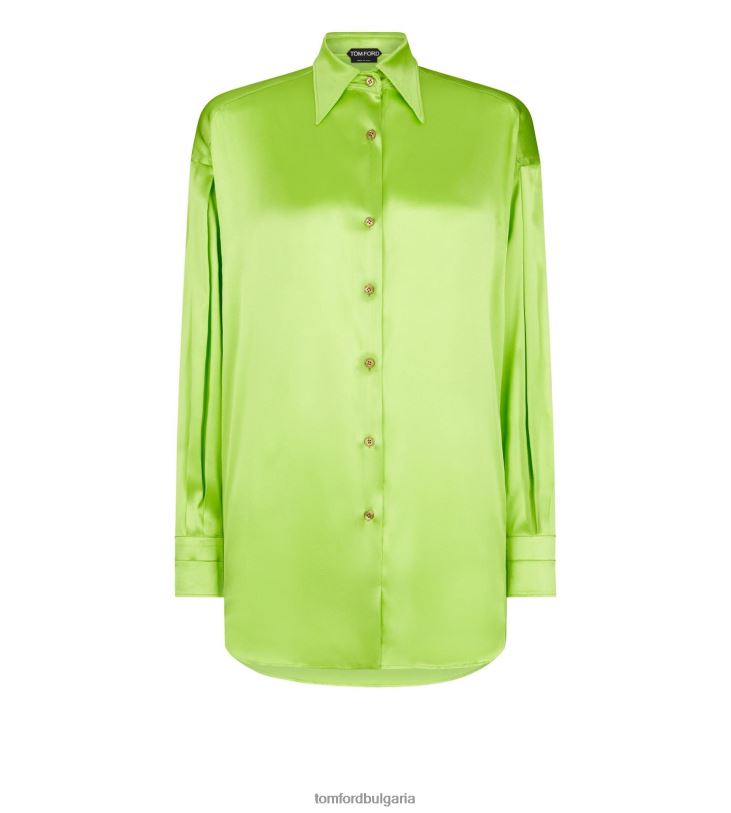 Жени облекло еластична копринена сатенена риза със спокойна кройка acido TOM FORD B880D1177
