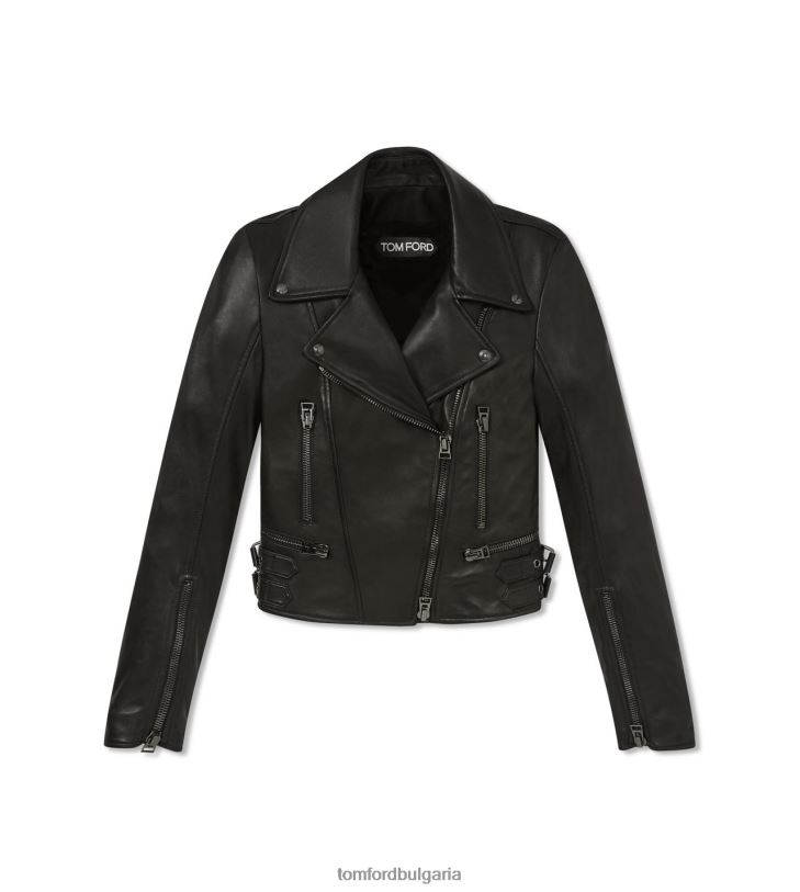 Жени облекло вталено байкърско яке черен TOM FORD B880D1233