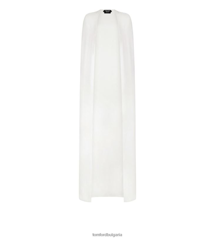 Жени облекло вечерна пелерина от двоен копринен жоржет тебешир TOM FORD B880D1215