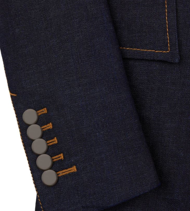 Жени облекло леко дънково едноредно яке тъмно индиго TOM FORD B880D1217