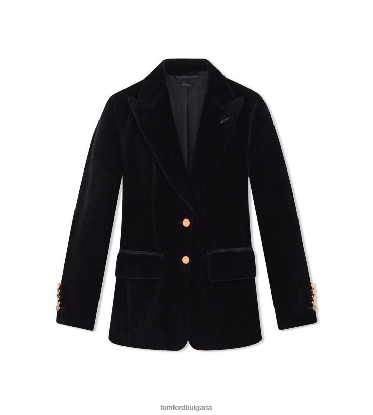Жени облекло яке от памучно кадифе черен TOM FORD B880D1223