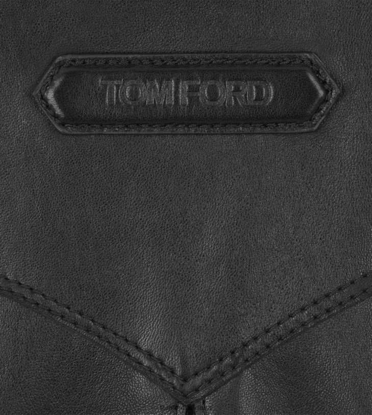 Жени облекло ново кожено байкърско яке plonge черен TOM FORD B880D1222