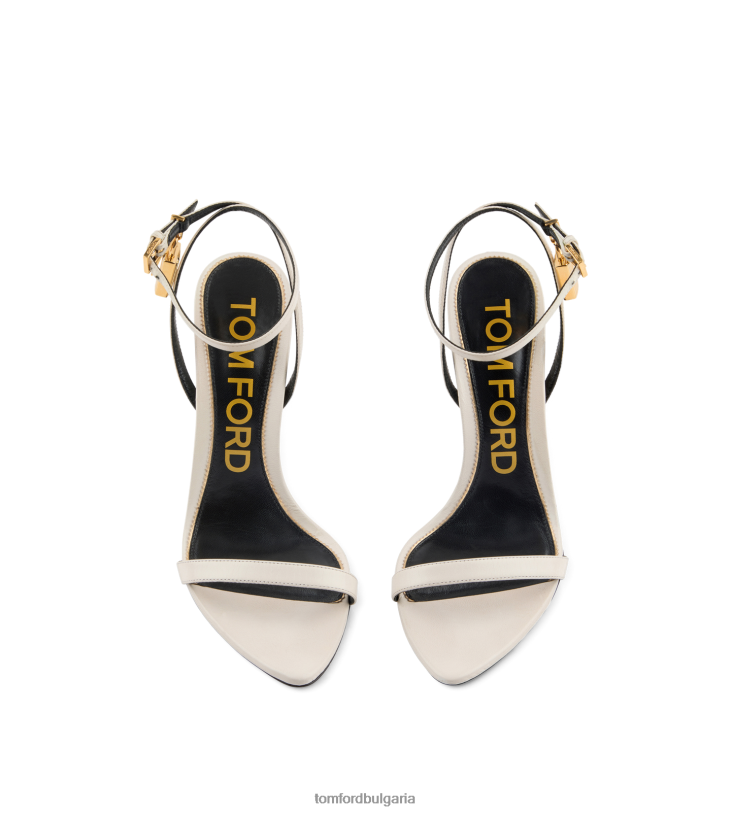 Жени обувки гол сандал с лъскав кожен катинар тебешир TOM FORD B880D1283