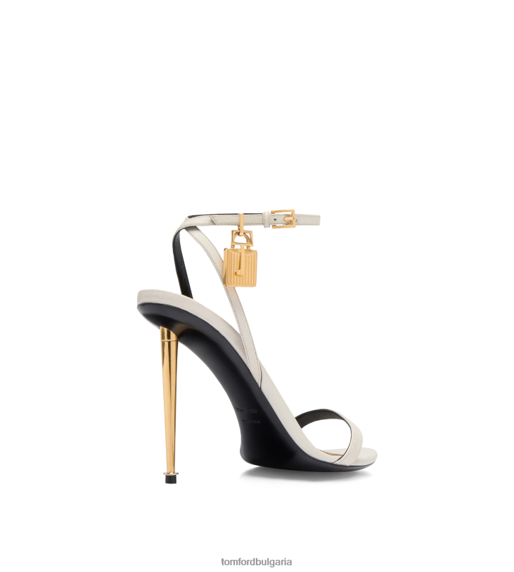 Жени обувки гол сандал с лъскав кожен катинар тебешир TOM FORD B880D1283