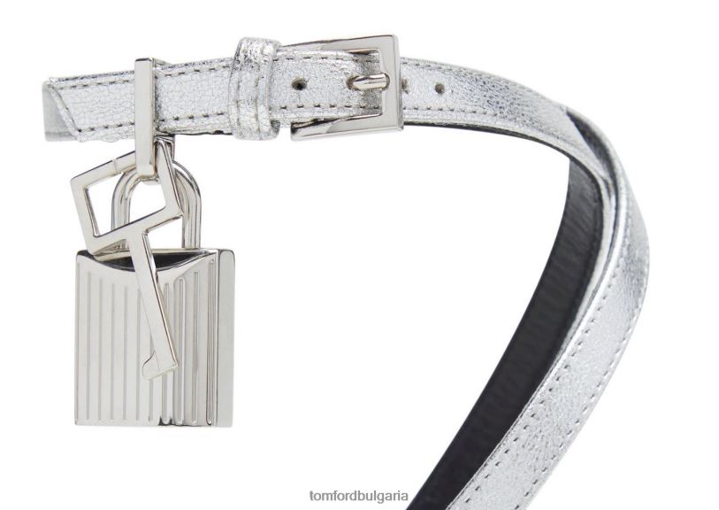 Жени обувки сандал с катинар от ламинирана кожа сребро TOM FORD B880D1293