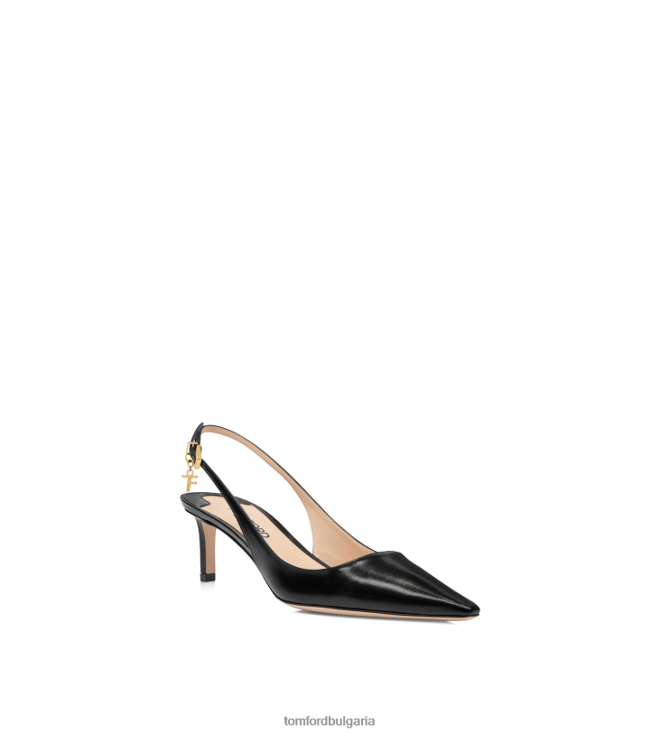 Жени обувки лъскава кожена облегалка на анджелина черен TOM FORD B880D1337