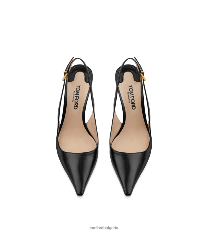 Жени обувки лъскава кожена облегалка на анджелина черен TOM FORD B880D1337