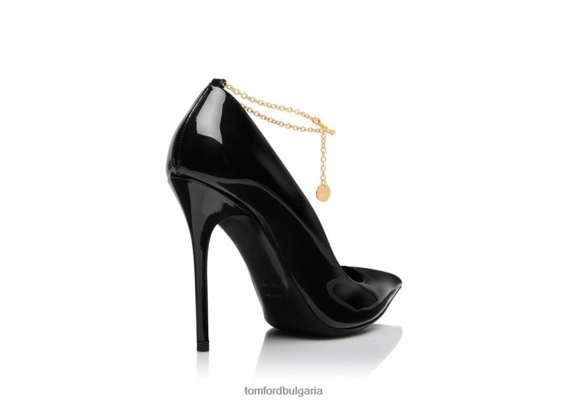 Жени обувки лачена верижка помпа черен TOM FORD B880D1340
