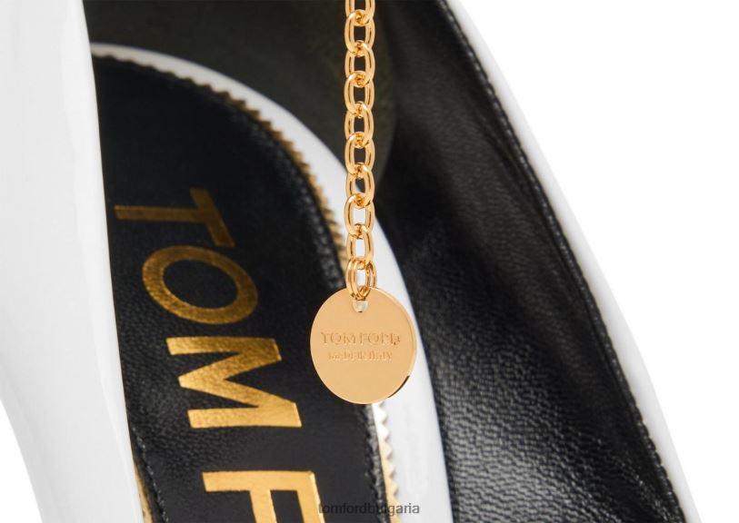 Жени обувки лачена верижка помпа бяло TOM FORD B880D1341