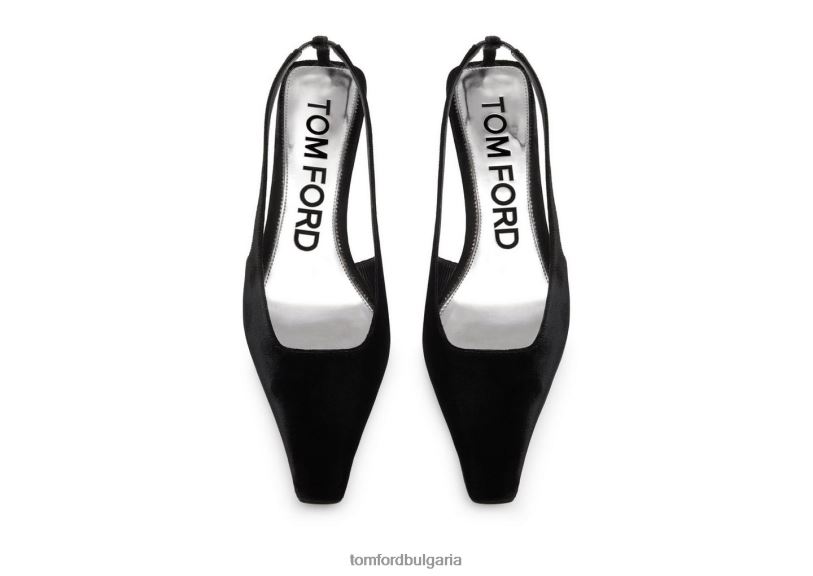 Жени обувки украсен с скъпоценни камъни кадифе черен TOM FORD B880D1343